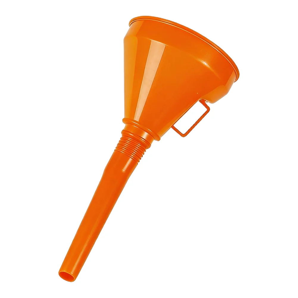 Orange Car Funnel with Safe Handle Easy and Secure Handling Ideal for Cars with Small Diameter Filling Necks Prevents Spills