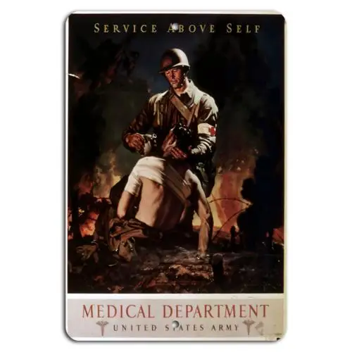 Service Above Self: U.S. Army Medical Heroism Tribute Sign-Aluminum-tin sign