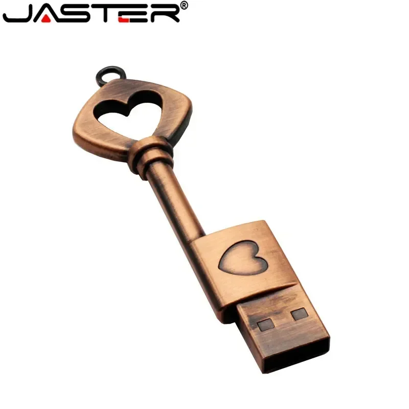 Usb-флеш-накопитель JASTER, медный, в форме сердца, 4/16/32/64 ГБ, флеш-накопитель