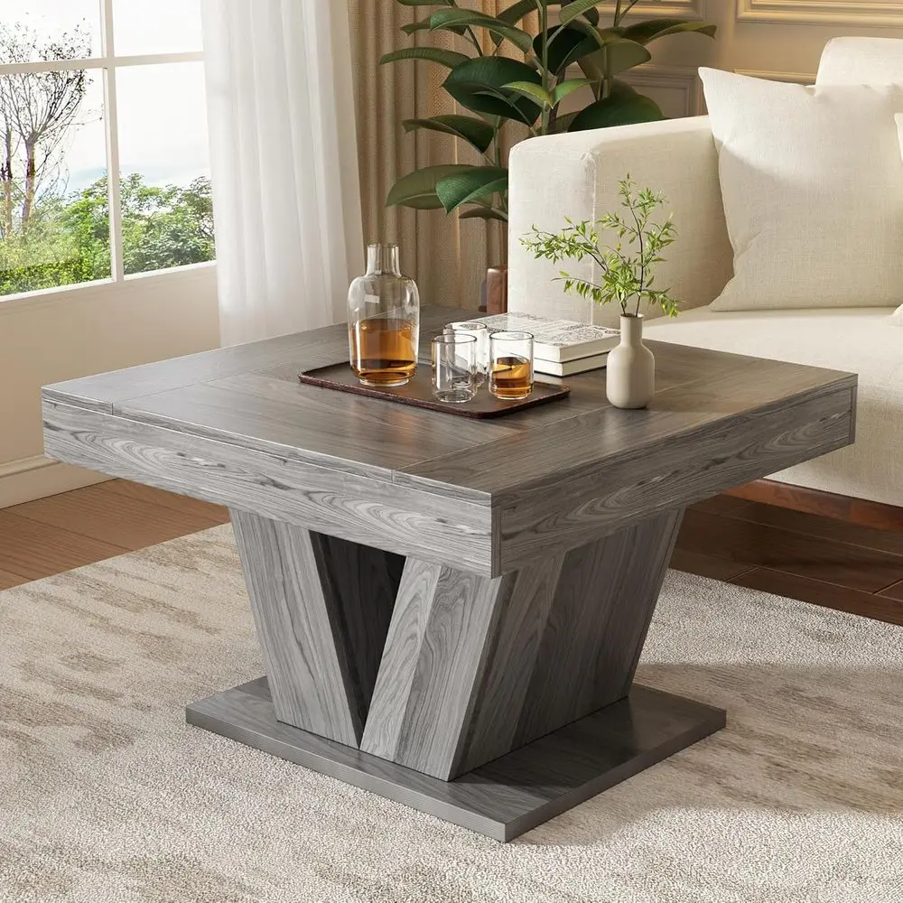 

Журнальный столик в деревенском стиле, серый, 31,5 дюйма, для гостиной или центральной зоны помещения