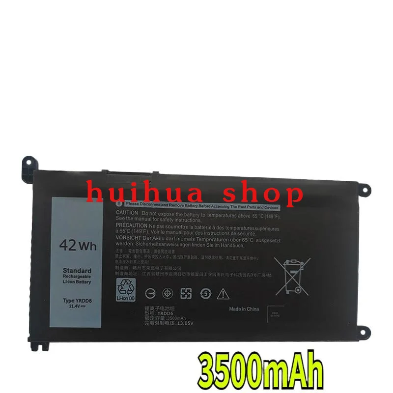 

11.4V 3500mAh YRDD6 Battery for Dell Vostro 3491 3501 3590 3490 3591 5490 5581 5481 3400 3401 3500 Latitude 3300 3401 Laptop