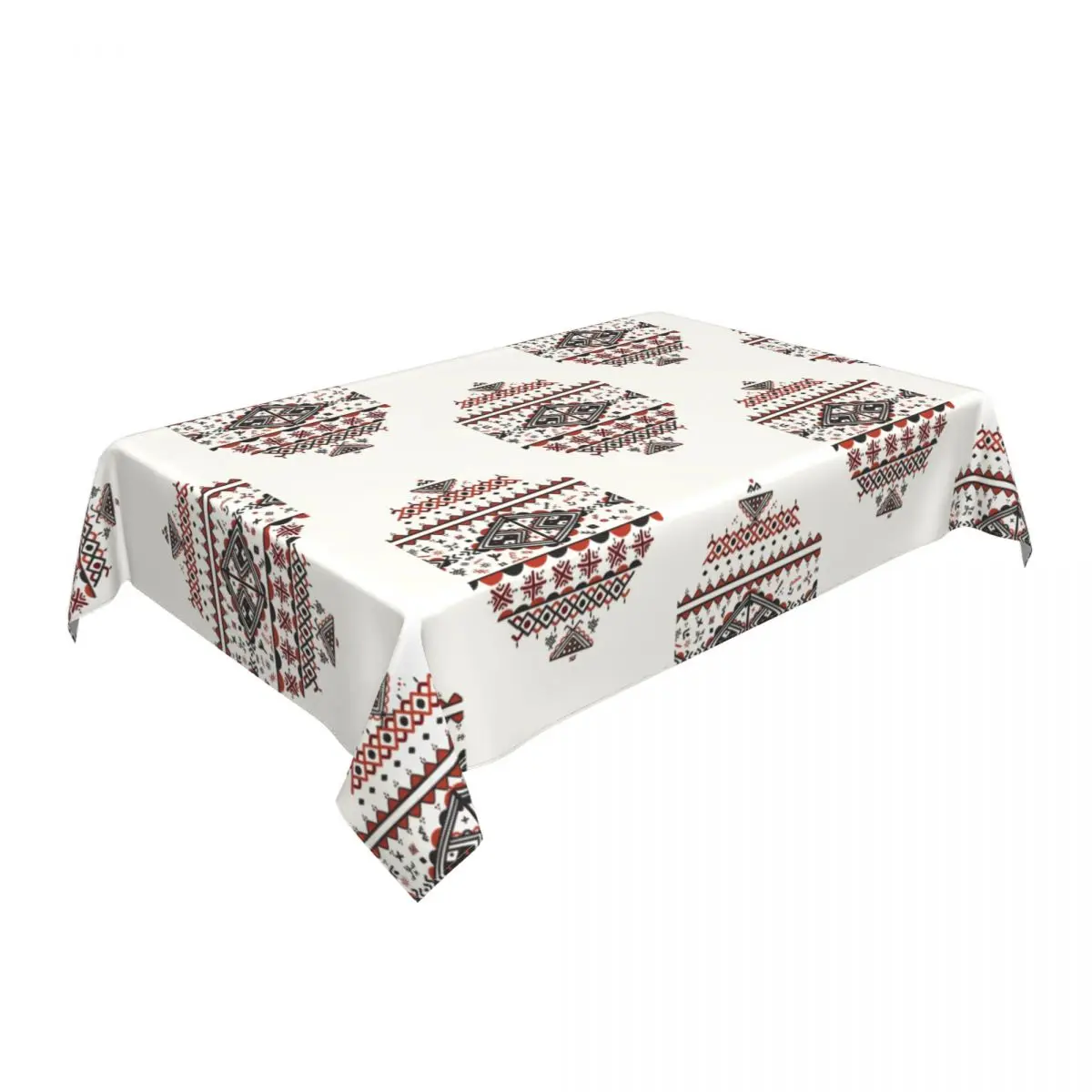 Rectangular Waterproof Kabyle Amazigh Pattern Table Cover Berber Art Symbol Table Cloth Backing Edge Tablecloth for Picnic