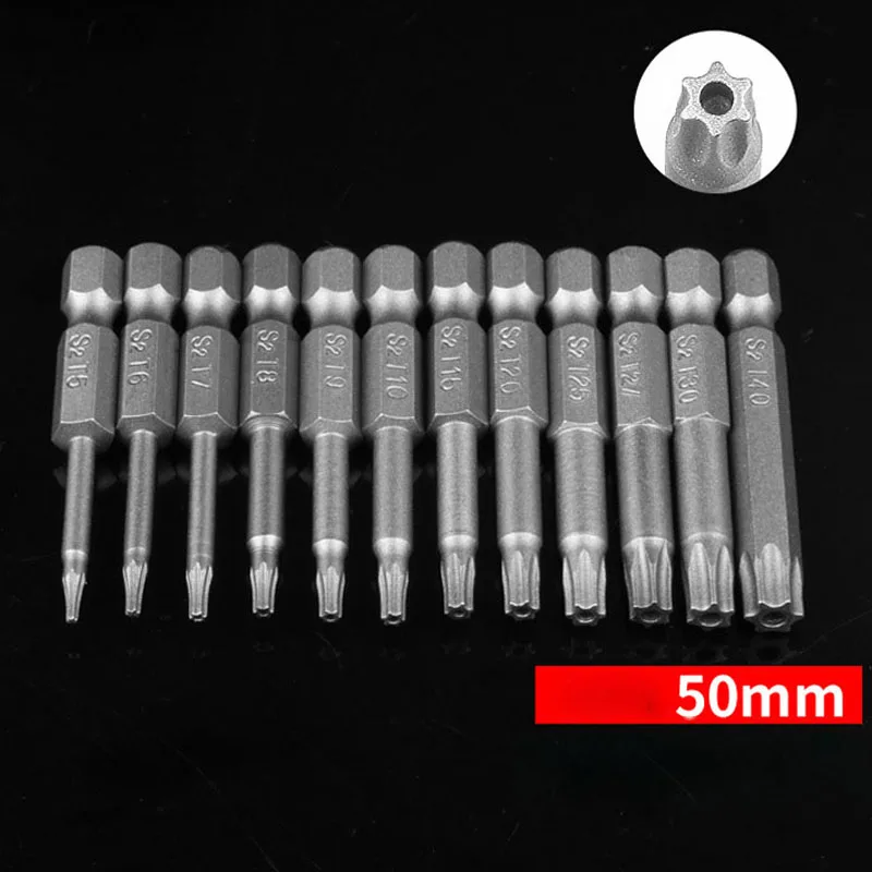 50mm Long Torx Screwdriver Bits 1/4\