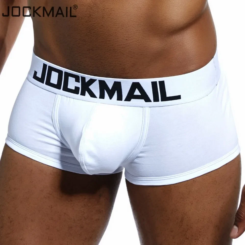 JOCKMAIL Shorts Men Underwear Soft Boxers Cotton Boxer Men Solid Boxer Shorts Plus Size Sexy Mens Underwear Gay Penis Pouch