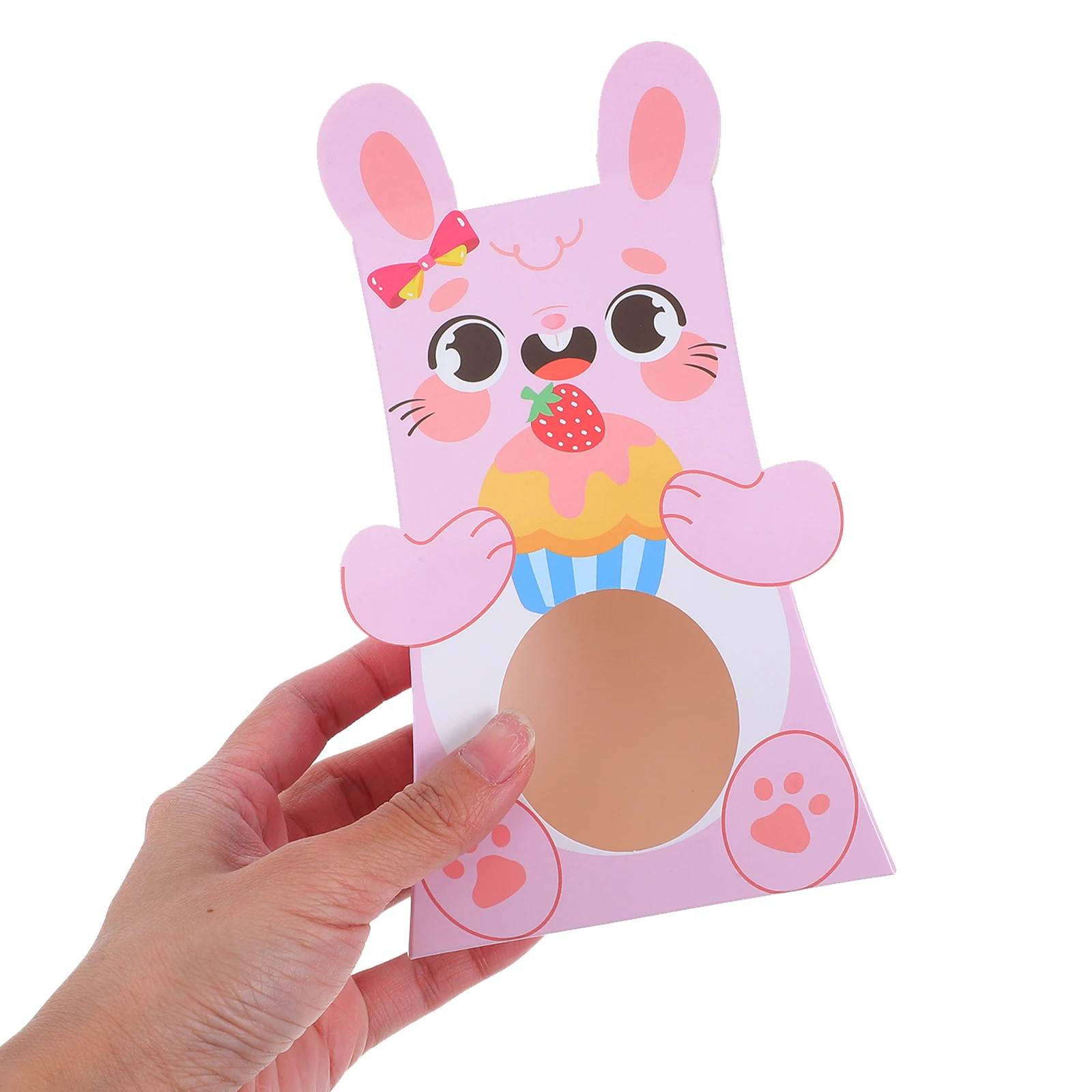 

Easter Candy Boxes Hollow Bunny Design Visible Packaging Kids Party Favor Pink Mini Cake Easter Gift Containers