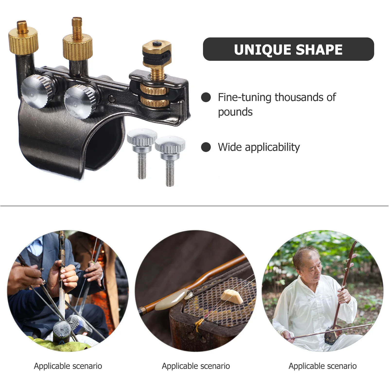 

Portable Erhu Tuner Alloy Material Rotating Knob String Spacing Adjustment Perfect Gift for Family Friends Musicians