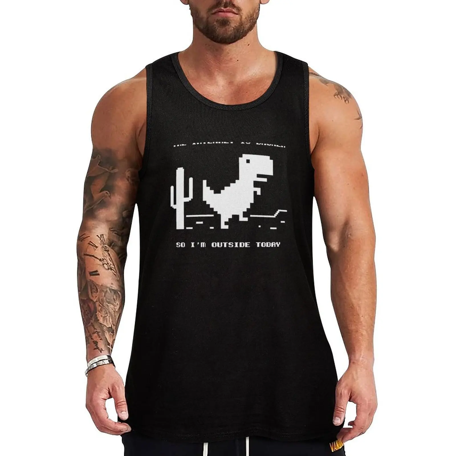 

Dino T-Rex by Google Tank Top Dry Fit Athletic Tank Top Sleeveless Gym Workout Shirt