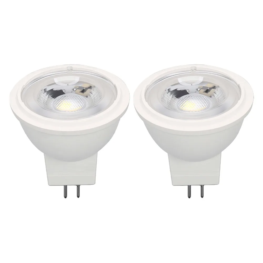 2 Pack Energy Saving GU4 LED Bulbs MR11 12V AC/DC Bulbs 3W 260 Lumens Light Bulbs Indoor Use