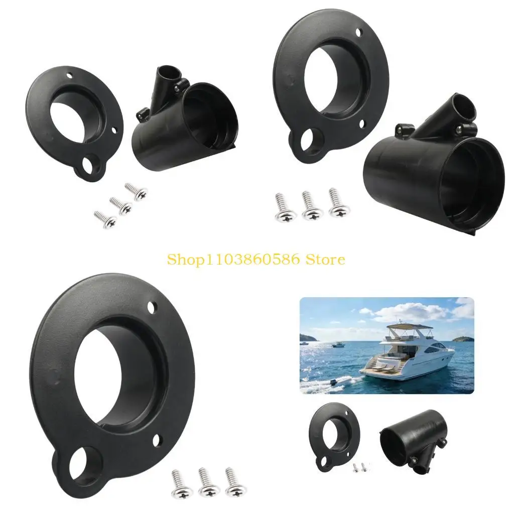 242A Black ABS Split Flange And Rigging Sleeve For Organized Boat Cable And Hose Organization