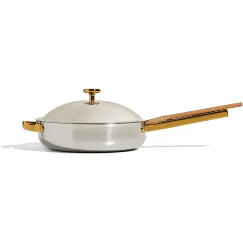 titanium always pan pro - 10.6” (2.8 qt) no-coating nonstick skillet | tri-ply titanium & stainless steel | safe for oven, indu