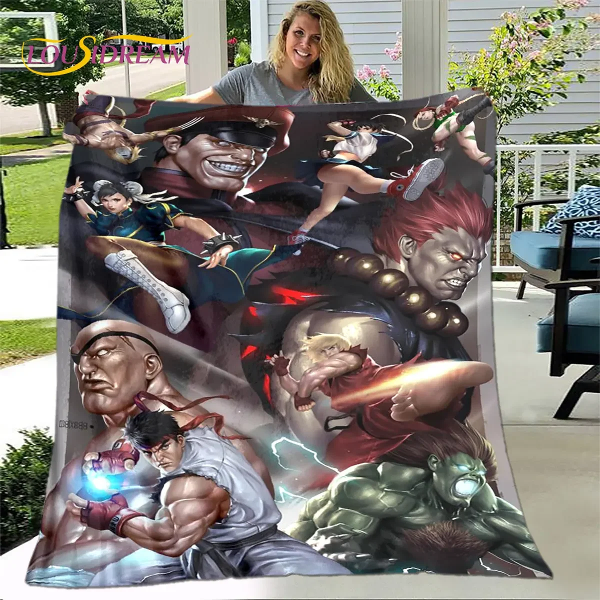 Street Fighter Retro Game  Gamer Soft Plush Blanket,Flannel Blanket Throw Blanket for Living Room Bedroom Bed Sofa Picnic Cover