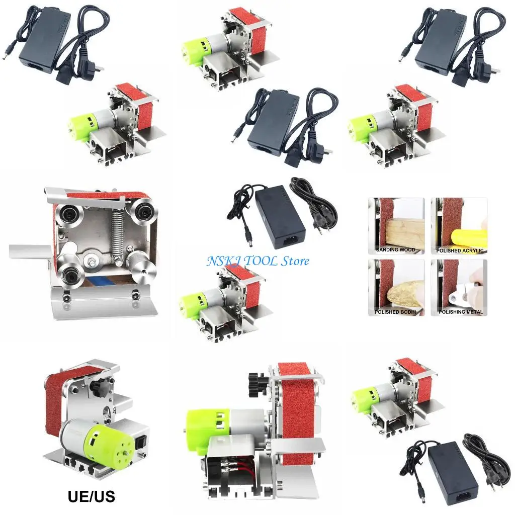 L8RC 벨트 샌더 벤치 금속 분쇄기 절단기 샌딩 벨트 도구 액세서리로 작은 전기 샤프닝 머신 제작