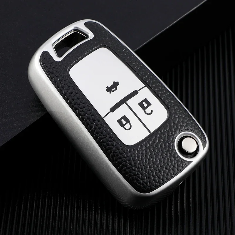 For Chevrolet Cruze Aveo Trax for Opel Astra Corsa Meriva Zafira Antara J Leather TPU Car Key Cover Bag Case Protector Keychain