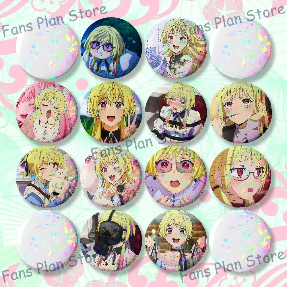 M-Mei Kinosaki 22mm,32mm,42mm,58mm,75mm Round Badge Brooch For Various Clothing Backpacks Jewelry Accessories Gift
