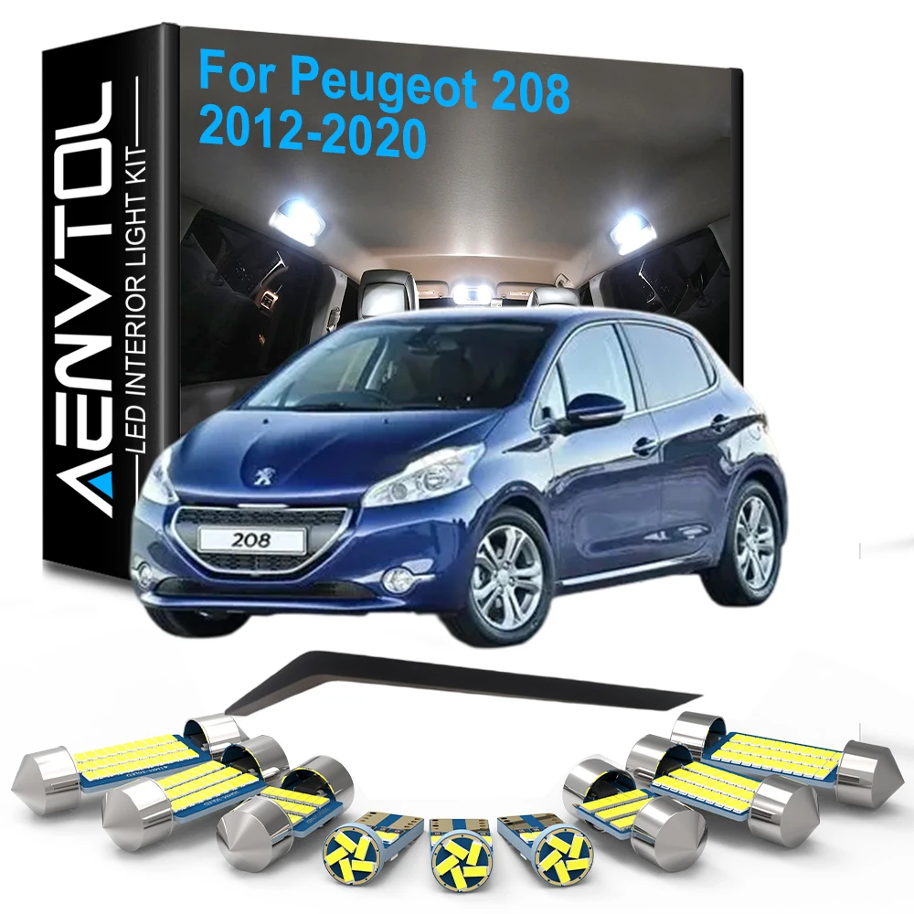 6 Stück Auto-Innenraum-LED-Leuchten Canbus für Peugeot 208 2012 2013 2014 2015 2016 2017 2018 2019 2020 LED-Glühbirne Innenraum-Leseleuchte
