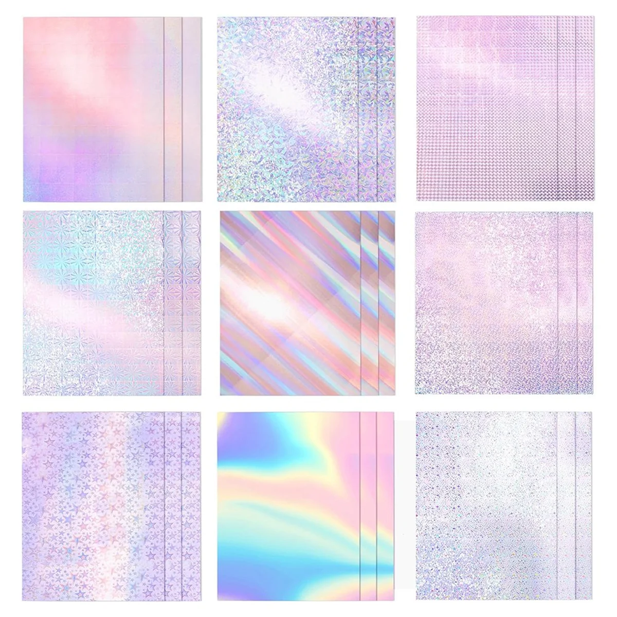 27 Sheets Holographic Cardstock, 8 X 12 Inch Metallic Glitter Shiny Mirror Paper 250gsm/92lb for Arts and Crafts