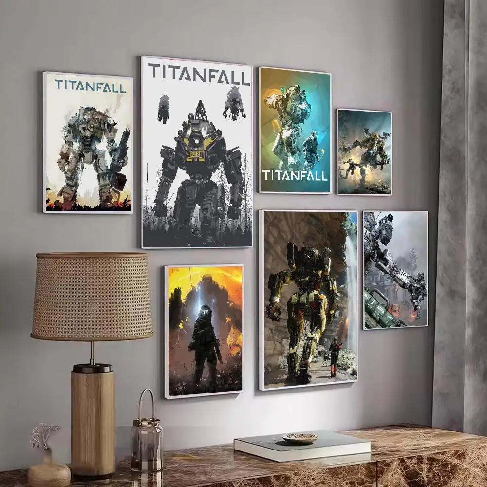 Sci-Fi Shooter Game T-Titanfall Poster Wall Art Print Sticker for Bedroom Living Room Dorm Office Modern Home Decor