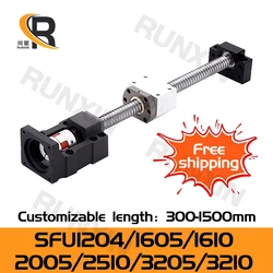 RXTNC Ball Screw Kit SFU1204 SFU1605 SFU1610 2005 L300-1500mm with Single Nut+BF12+DSG16H+Coupling+HM12-57 Motor Mount For CNC