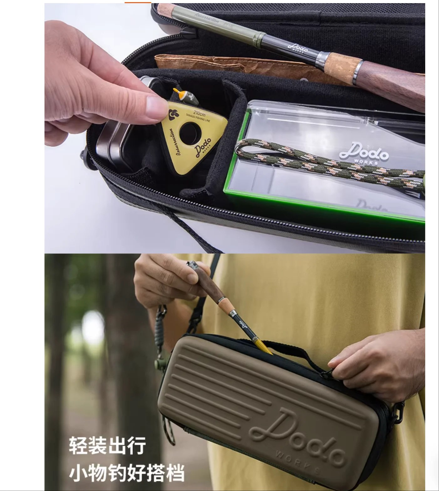 Farmer Camp fishing Bag, small items, fishing gear, lure accessories, fishing rod, digital storage, hand-held shoulder bag view 2