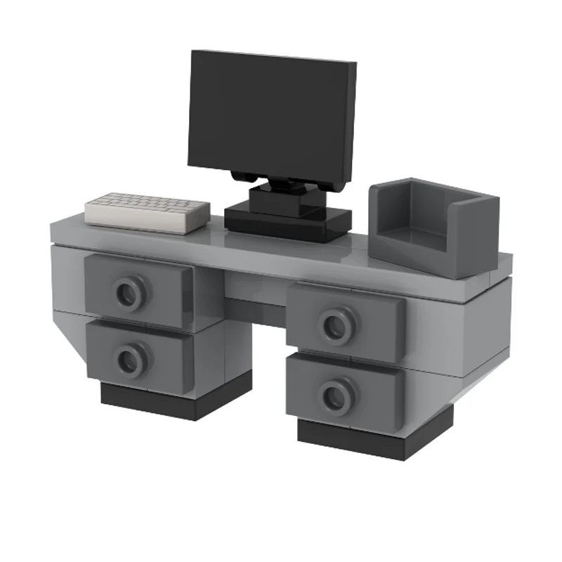 City Street View Model MOC Building Bricks Computer Office Desk Modular Technology Gifts Holiday Assemble Children Toys Suit