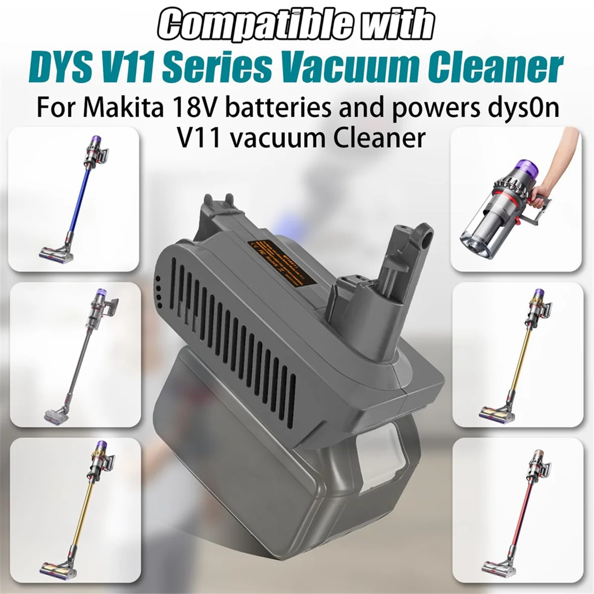 Adaptor MT18V11 untuk Makita baterai Lithium 18V Ke untuk Dyson V11 penyedot debu, untuk Makita baterai 18V ke V11 pengganti