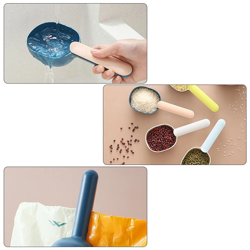 

2Pcs Home Plastic Scoops Heavy Duty Multi Purpose Scoop for Flour Grain Tea Compact Lightweight Storage Kitchen Essential Tool
