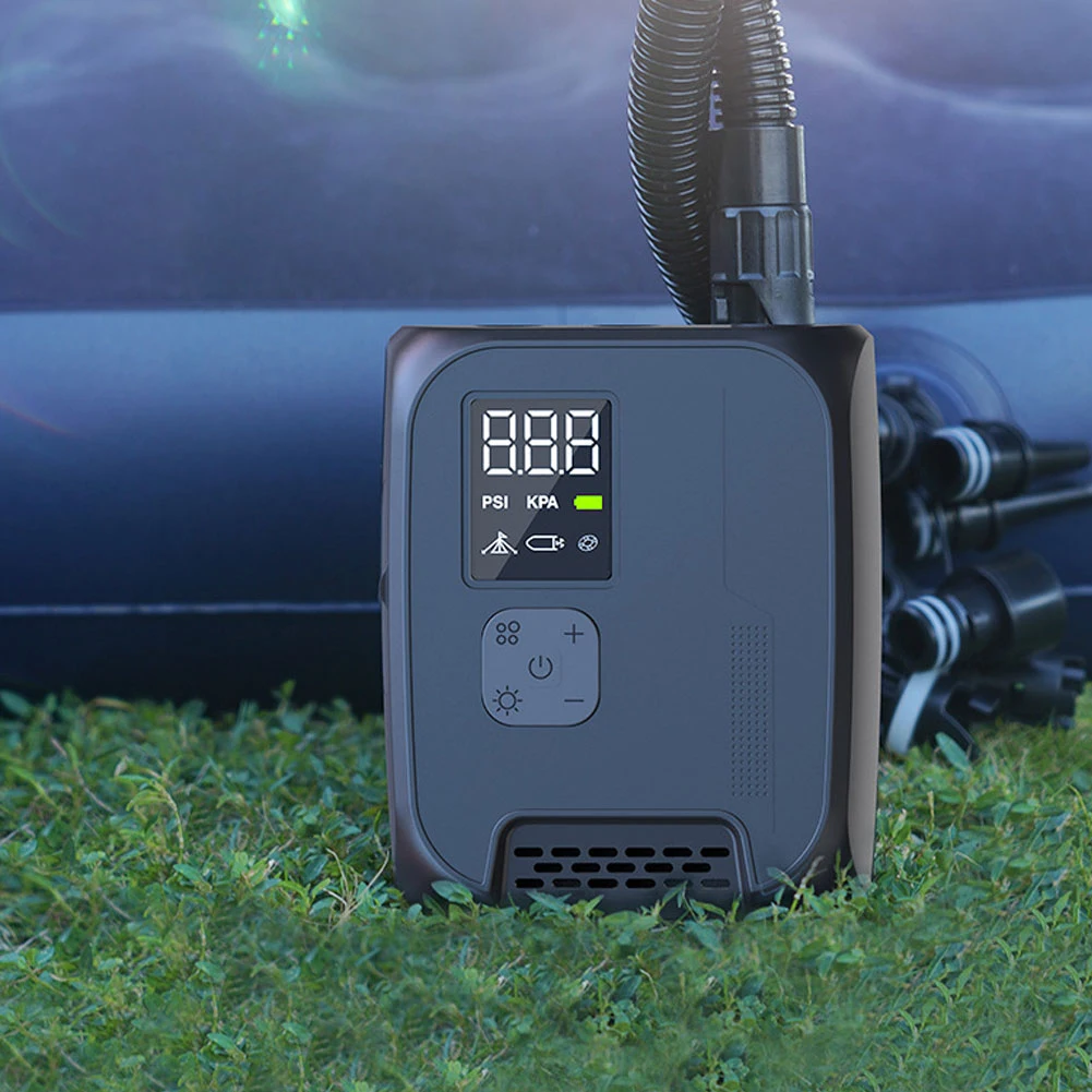 

Smart Electric Air Pump Portable Fast Ball Inflation With Precise Pressure Gauge LED Lighting For Inflatable Boat Kayak