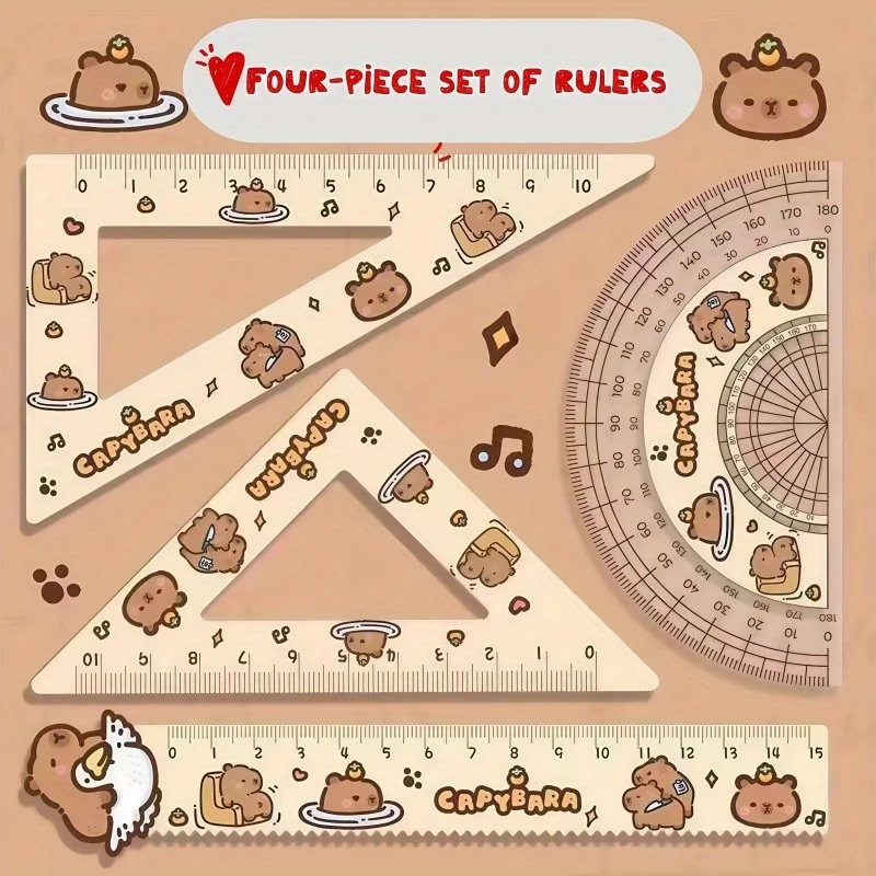 

Набор из 4 многофункциональных измерительных линеек Capibala, специализированный инструмент для рисования и живописи на уроках и экзаменах