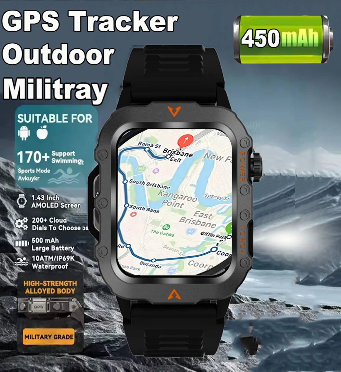 

Новые мужские умные часы 2025 года, уличные военные GPS-трековые часы с телефонным звонком, спортивные водонепроницаемые умные часы с пульсометром