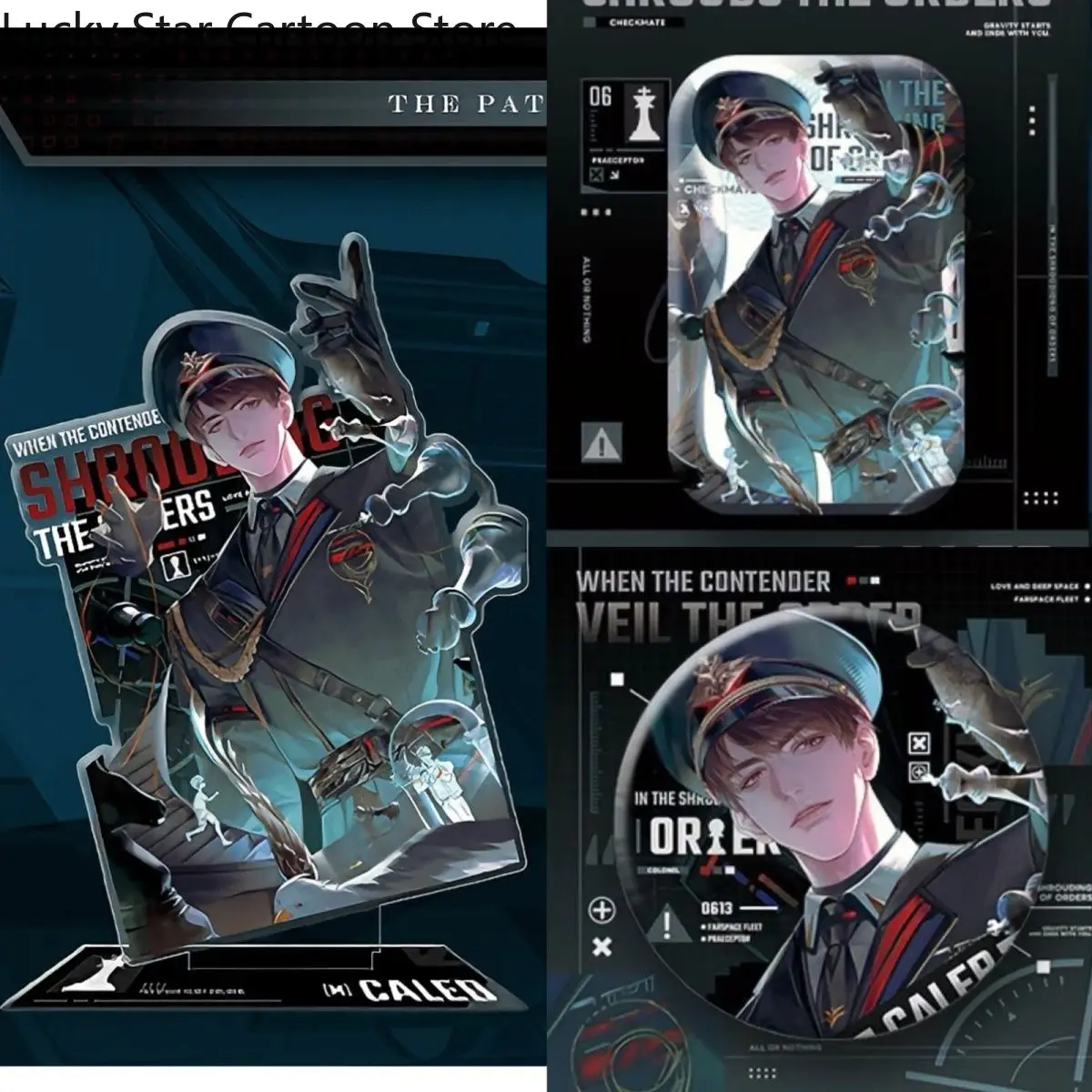 لعبة الحب والعميق كاليب كوسبلاي شارة كرتونية علامة واقفة حلية حامل أكريليك سلسلة ملابس السباحة هدية الهالوين