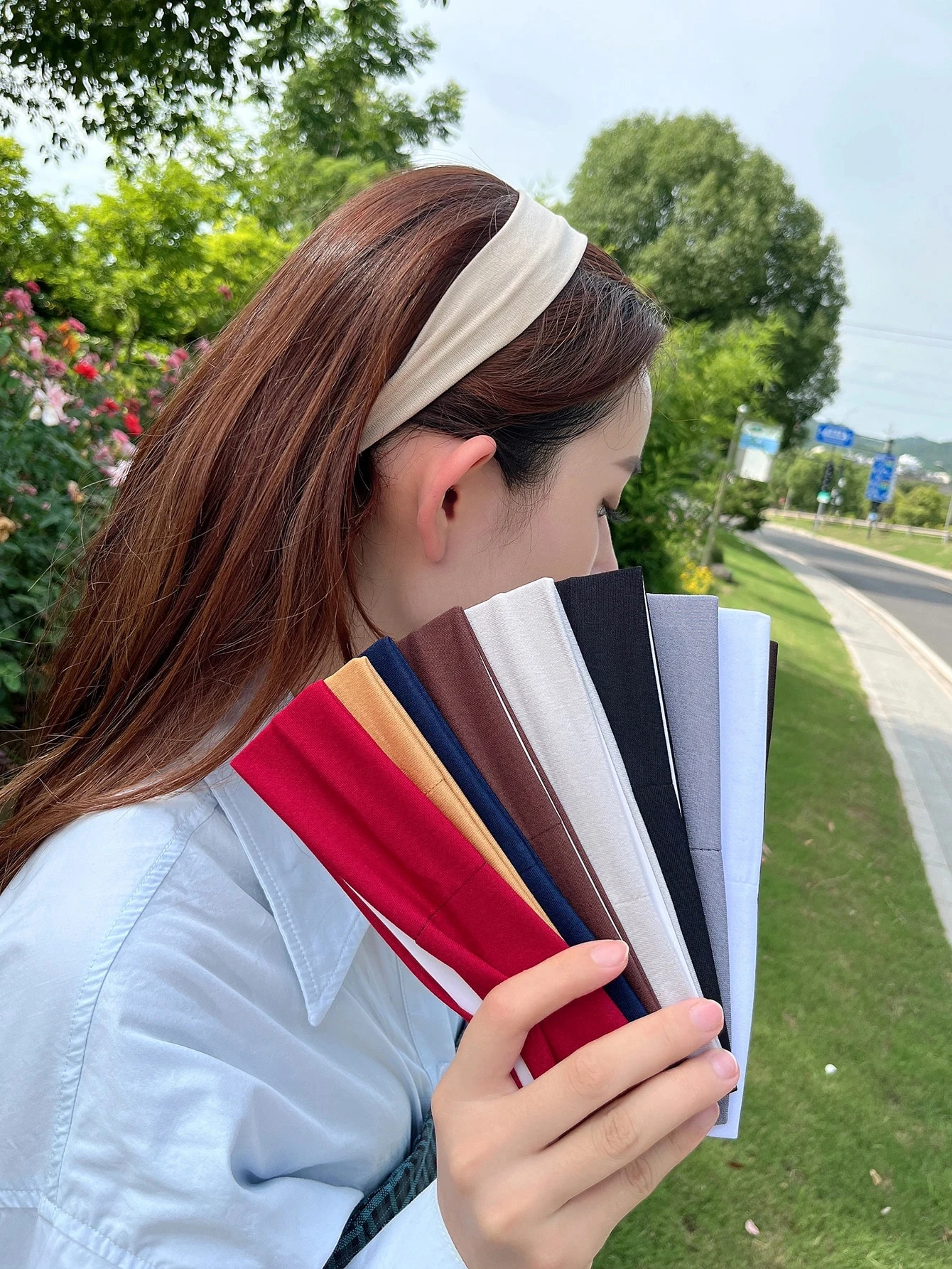 

Spring/Summer New Solid Color Elastic Headband, Skin-Friendly Breathable Non-Slip Sweat-Absorbent Hair Band,