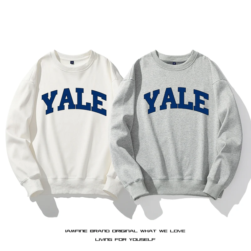 YALE letters Autumn  Fashion Casual Hoodies For Men Woman Sweatshirt Basic Solid Color High Quality Streetwear Top Thicker