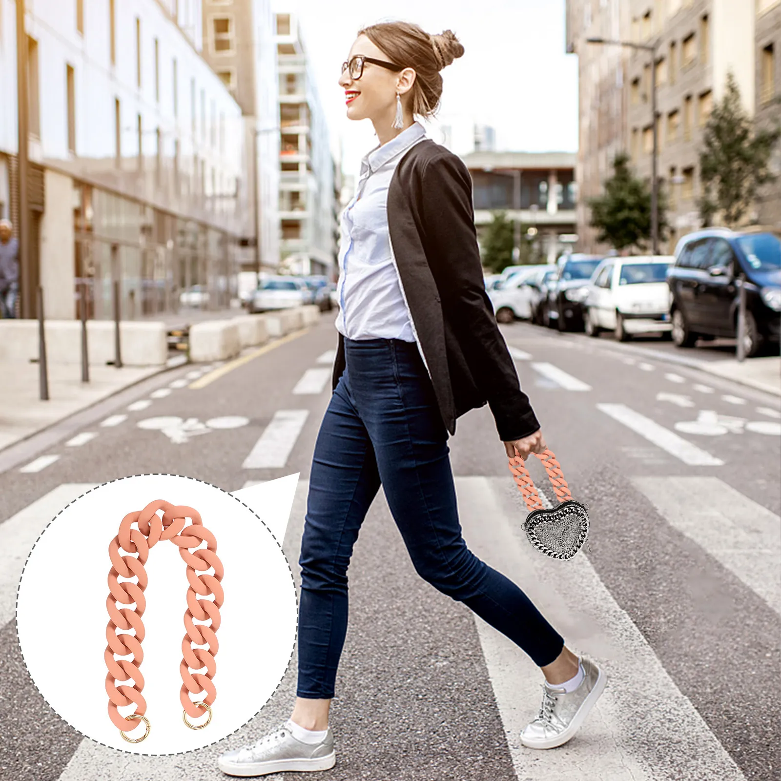 1Pcs Chic Acrylic Bag Strap Replacement Durable Trendy Handbag Purse Accessory Multifunctional Practical DIY Renew Tool