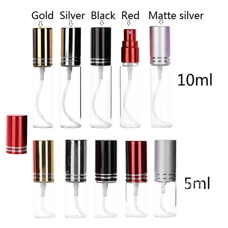 20pcs 5ml 10ml Portable Travel Perfume Bottle Spray Sample Empty Bottles Containers Atomizer Small Refillable Bottles