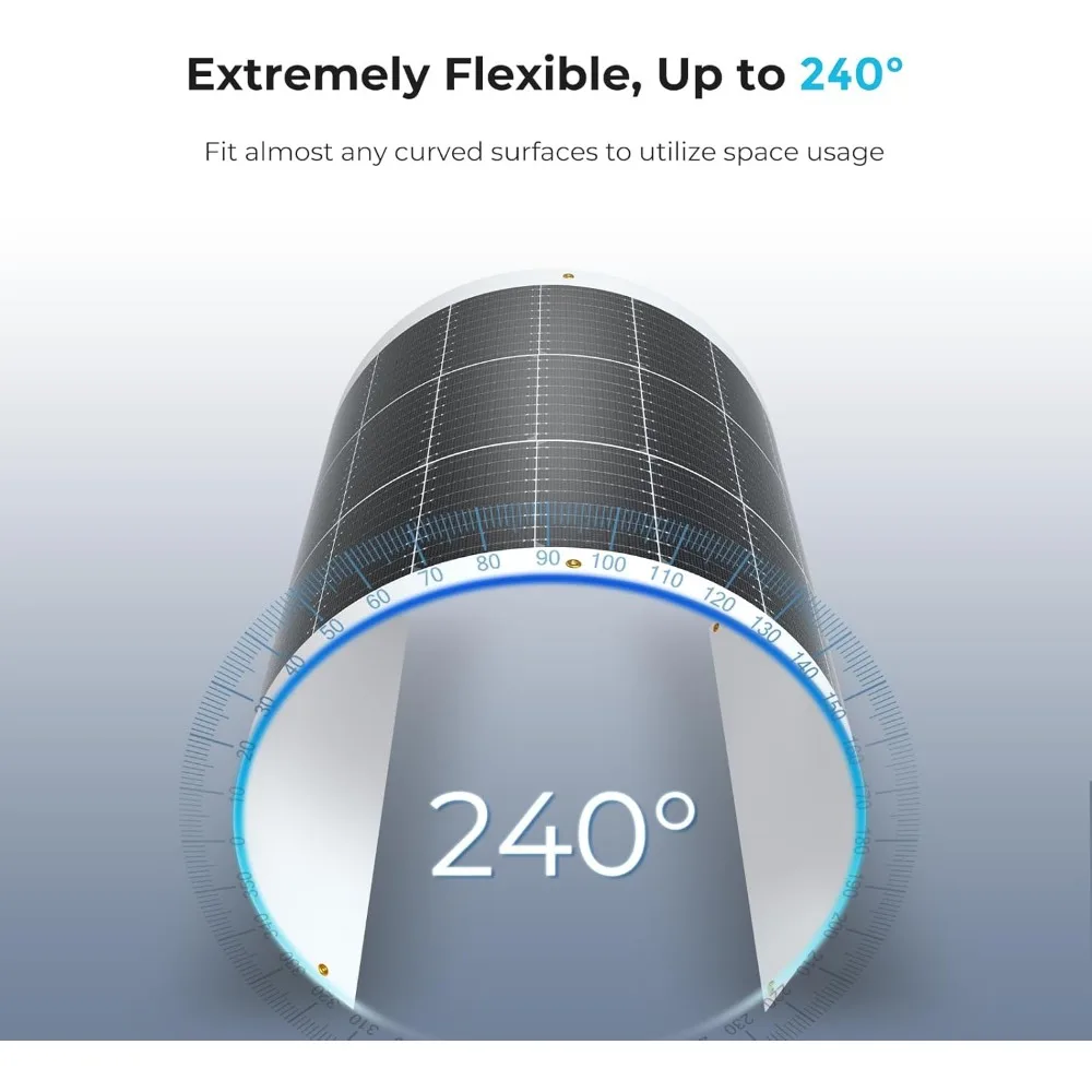 Монокристаллическая гибкая солнечная панель мощностью 100 Вт, 12 В для автономной зарядки в морских условиях, на колесах и в салонах.