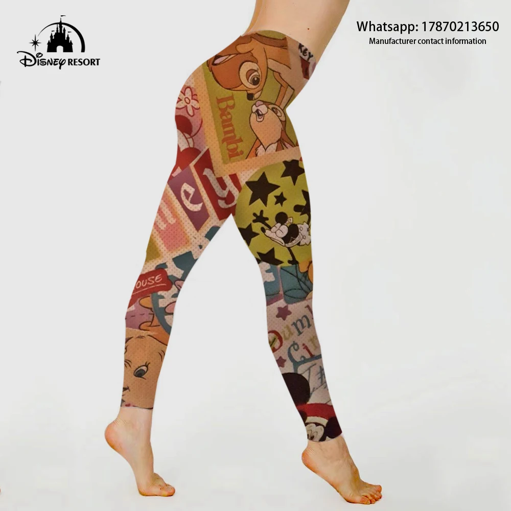 2022 New Disney Women Fitness Yoga Seamless Pants Sportswear Stretch High Waist Sports Workout Fitness Leggings Sweatpants