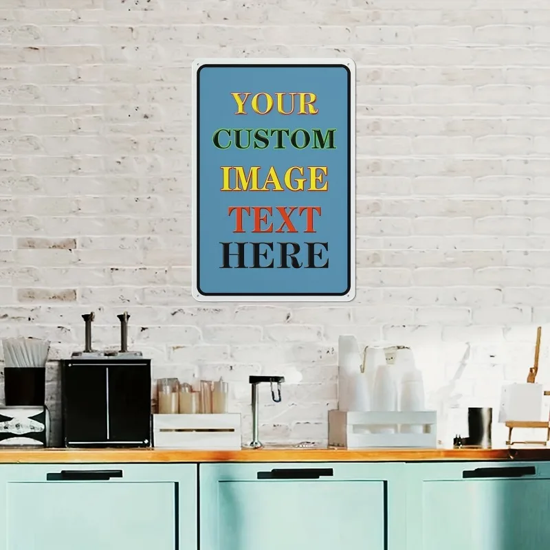 Custom Photo Rectangular Iron Plate Vintage Tin Sign, Personalized Metal Wall Painting Custom Design - view 5