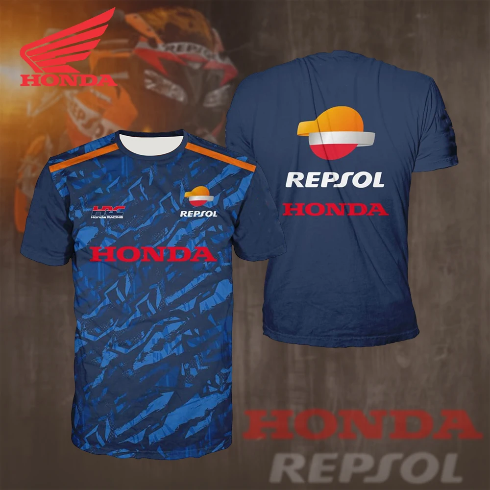 

Футболка Honda HRC Team Racing для любителей мотоциклов, дышащая, впитывающая пот, летняя велосипедная майка, спортивная одежда для мужчин