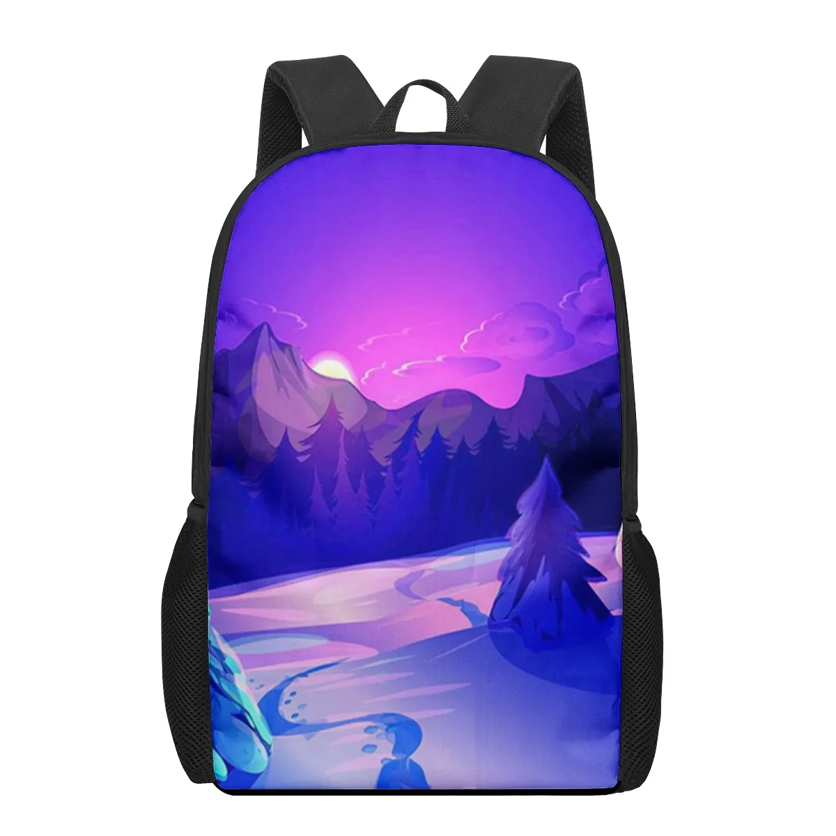 Anime Landscape Illustration 3D Pattern School Bag for Children Girls Boys Casual Book Bags Kids Backpack Boys Girls Schoolbags