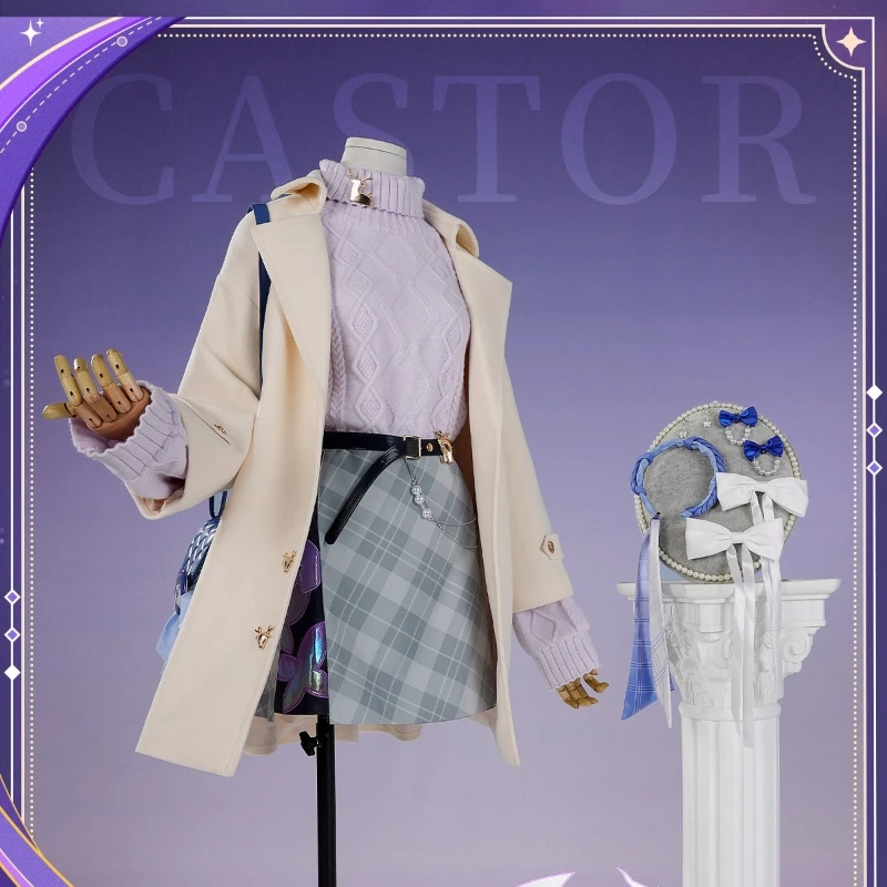 

Presale 9.30 Game Anime Honkai: Star Rail X Luckin Coffee Cos Castorice Coats Skirts Sweater Accessories Role Playing Clothing