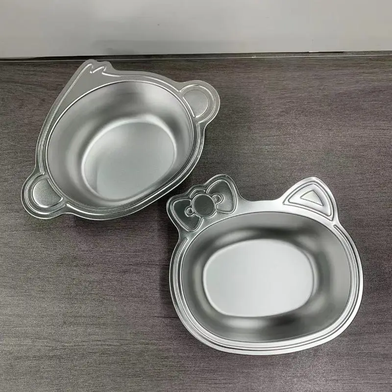 

Cute Cat Bowl Stainless Steel Dinner Bowl Kid Salad Bowl Kindergarten Food Plate Kitchen Feeding Bowl