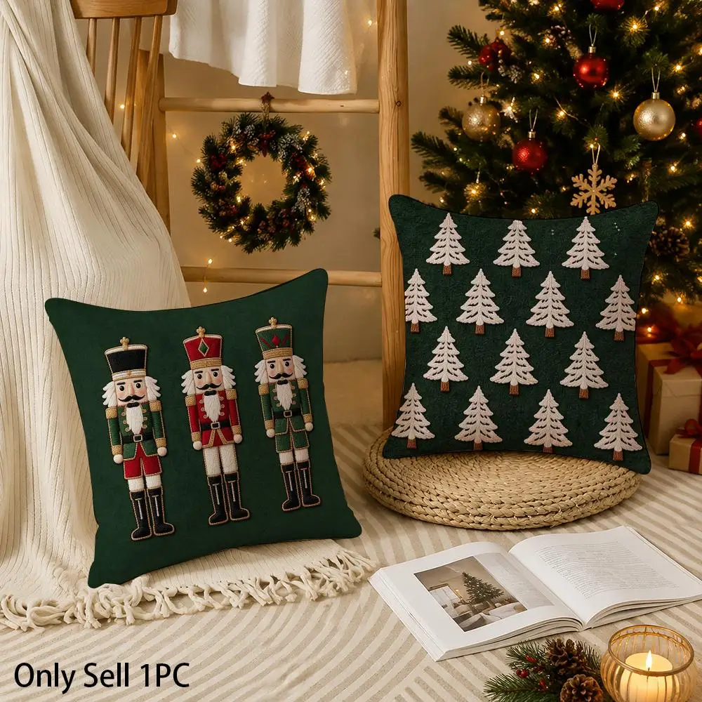 Christmas pillow Cushion Cover Christmas Plush Cushion Cover | Style Combination, Holiday Home Decor Gift