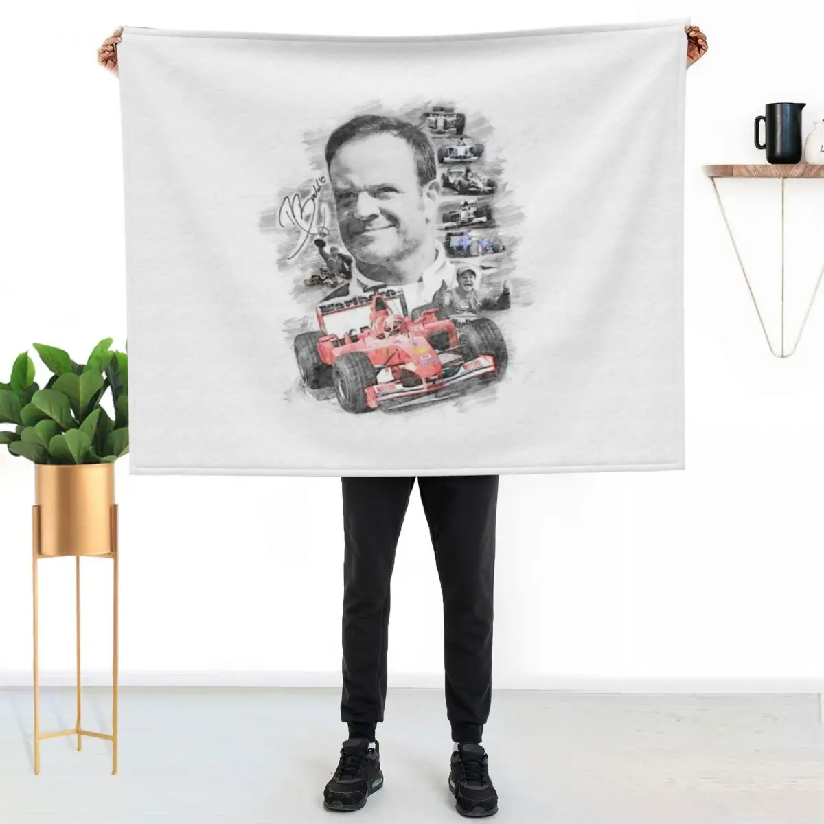 Rubens Barrichello Throw Blanket Hairy Bed linens Decorative Sofa For Sofa Thin Giant Sofa Beach Blankets