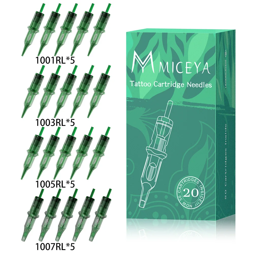 

MICEYA 20 Pcs/Box Tattoo Cartridge Needles #10 0.30mm Disposable Safety Round Liner Cartridge Tattoo Needles for Tattoo Machine