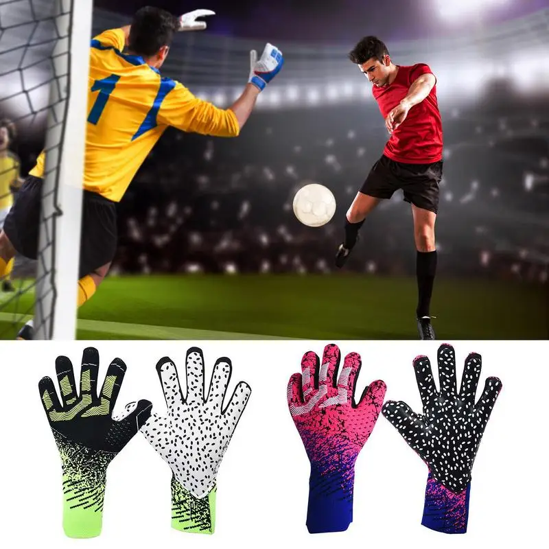 2024 Latex Goalkeeper Gloves Thickened Football Professional Protection Adults Teenager Goalkeeper Soccer Goalie Football Gloves