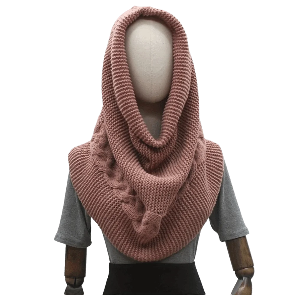 Chic Multifunctional Turtleneck Loop Scarf 2-in-1 Acrylic Fabric Neck Warmer Solid Color Knit Neck Cover Winter
