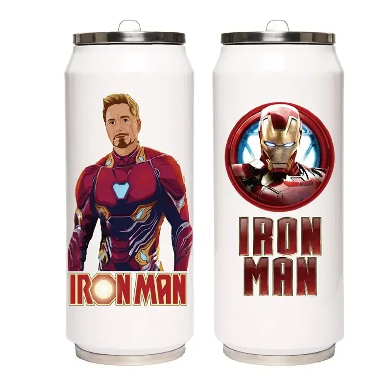 Marvel Movie Avengers Captain America Iron Man Personalized Creative Anti-fall and Anti-scalding Thermos Cup Christmas Gift