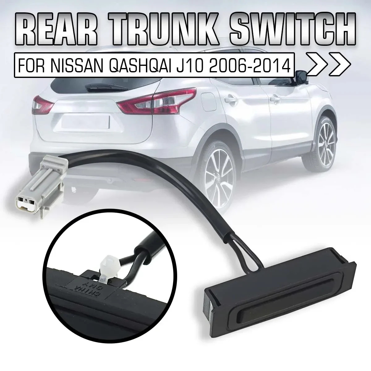 Car Rear Trunk Tailgate Switch Handle 90602-JD004 90602-JD00B 90602JD004 For Nissan Qashqai J10 2006 2007 2008 2009 - 2014