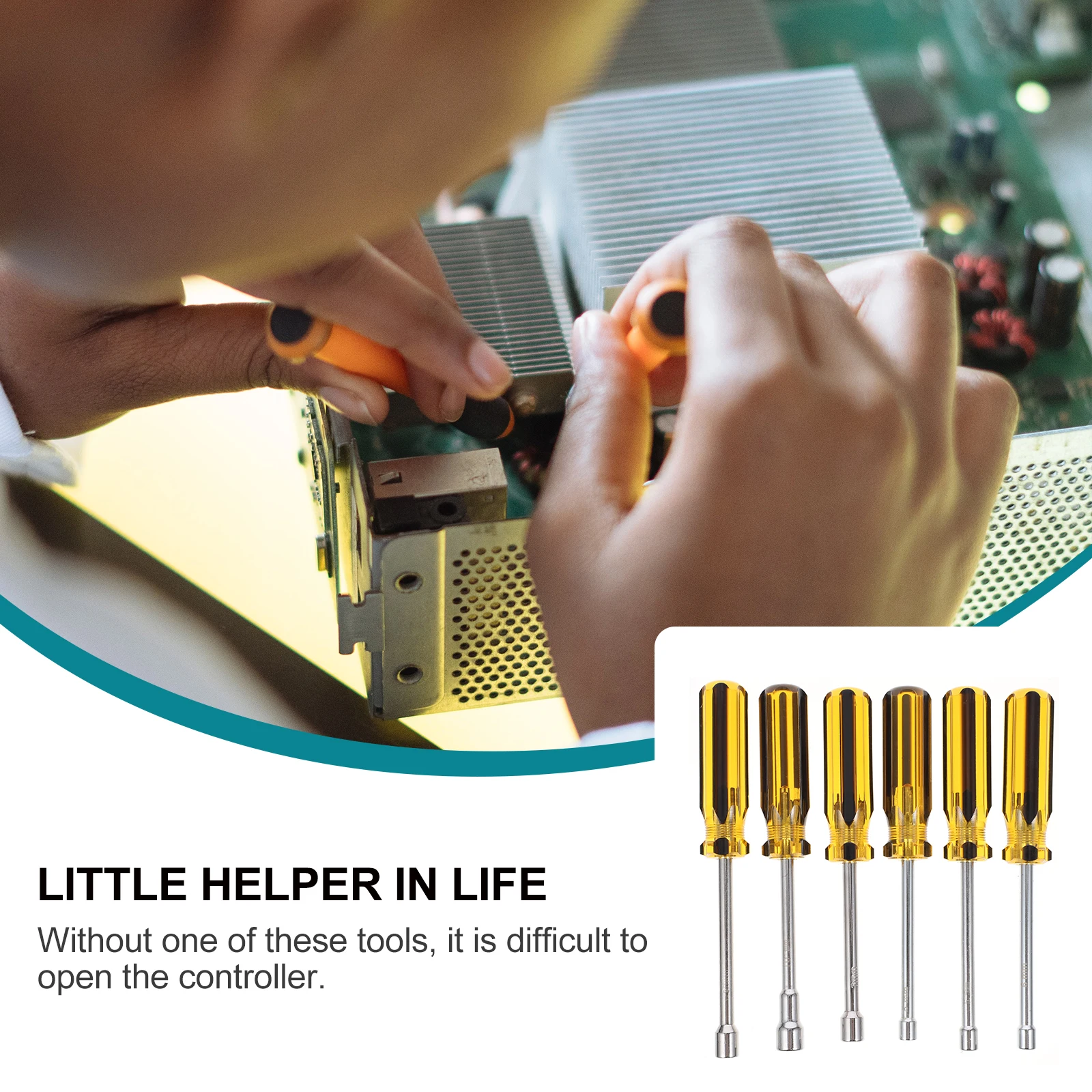 

6pcs Hex Socket Wrench Set 5.0/5.5/6.0/7.0/8.0/10Mm Steel Nut Driver For Rc Helicopter Automotive Repair Tools Screwdriver