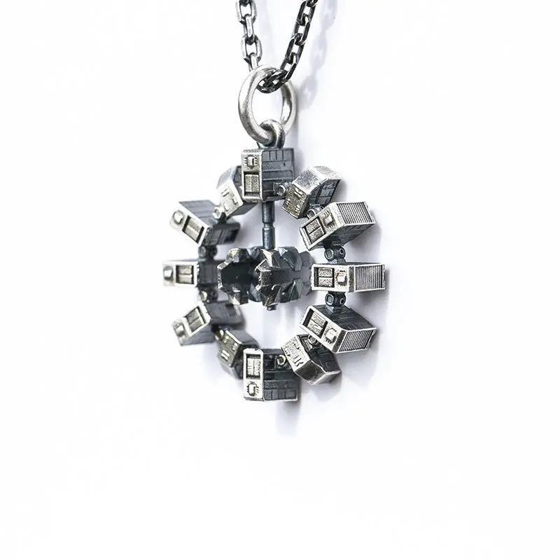 Interstellar Eternal Spaceship Retro Personalized Pendant Necklace Trendy Hip Hop Hoodie Chain Couple Creative Neck Chain - view 3